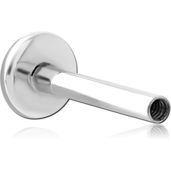 14 KARAT GOLD WHITE INTERNALLY THREADED LABRET PIN