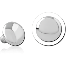 14 KARAT GOLD WHITE DISC FOR 1.2MM INTERNALLY THREADED PINS