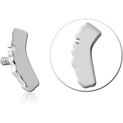 14 KARAT GOLD WHITE ATTACHMENT FOR 1.2MM INTERNALLY THREADED PINS