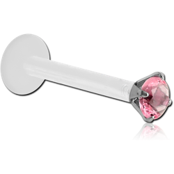 BIOFLEX® INTERNAL LABRET WITH SURGICAL STEEL GRADE 316L JEWELED ATTACHMENT