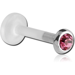 BIOFLEX® INTERNAL LABRET WITH STERLING 925 SILVER JEWELED ATTACHMENT
