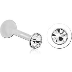 BIOFLEX® INTERNAL LABRET WITH STERLING 925 SILVER JEWELED ATTACHMENT