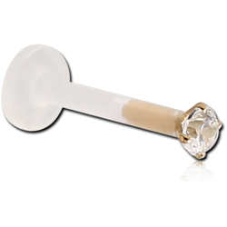 BIOFLEX INTERNAL LABRET WITH 18 KARAT GOLD YELLOW JEWELED ATTACHMENT