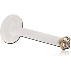 BIOFLEX INTERNAL LABRET WITH 18 KARAT GOLD YELLOW JEWELED ATTACHMENT