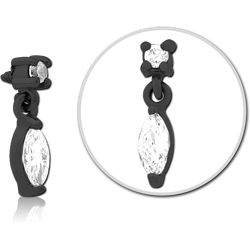 STERILE BLACK PVD COATED SURGICAL STEEL GRADE 316L JEWELED MICRO ATTACHMENT FOR 1.2MM INTERNALLY THREADED PINS