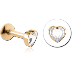 STERILE GOLD PVD 18K SURGICAL STEEL GRADE 316L INTERNALLY THREADED MICRO LABRET