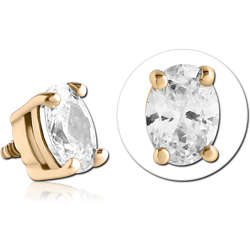 STERILE GOLD PVD COATED SURGICAL STEEL GRADE 316L JEWELED MICRO ATTACHMENT FOR 1.2MM INTERNALLY THREADED PINS