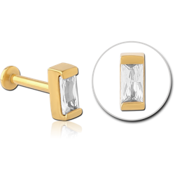 STERILE GOLD PVD COATED SURGICAL STEEL GRADE 316L INTERNALLY THREADED JEWELED MICRO LABRET