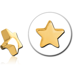 STERILE GOLD PVD COATED SURGICAL STEEL GRADE 316L MICRO ATTACHMENT FOR 1.2MM INTERNALLY THREADED PINS - STAR