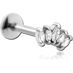 STERILE SURGICAL STEEL GRADE 316L INTERNALLY THREADED JEWELED MICRO LABRET