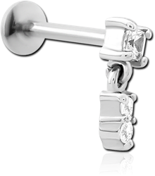 STERILE SURGICAL STEEL GRADE 316L INTERNALLY THREADED JEWELED MICRO LABRET