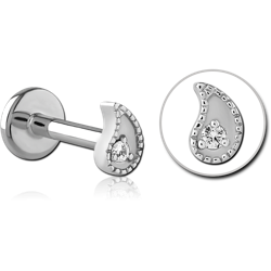 STERILE SURGICAL STEEL GRADE 316L INTERNALLY THREADED JEWELED MICRO LABRET