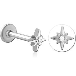 STERILE SURGICAL STEEL GRADE 316L INTERNALLY THREADED JEWELED MICRO LABRET