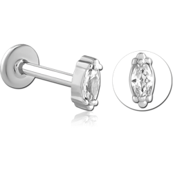 STERILE SURGICAL STEEL GRADE 316L INTERNALLY THREADED JEWELED MICRO LABRET