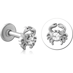 STERILE SURGICAL STEEL GRADE 316L INTERNALLY THREADED JEWELED MICRO LABRET