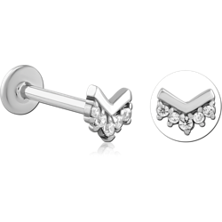 STERILE SURGICAL STEEL GRADE 316L INTERNALLY THREADED JEWELED MICRO LABRET