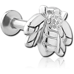 STERILE SURGICAL STEEL GRADE 316L INTERNALLY THREADED MICRO LABRET  - HONEY BEE