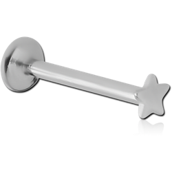STERILE SURGICAL STEEL GRADE 316L INTERNALLY THREADED MICRO LABRET WITH STAR