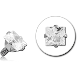 STERILE SURGICAL STEEL GRADE 316L SQUARE PRONG SET JEWELED FOR 1.2MM INTERNALLY THREADED PINS