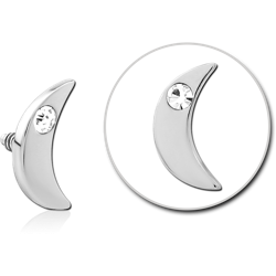 STERILE SURGICAL STEEL GRADE 316L JEWELED MICRO ATTACHMENT FOR 1.2MM INTERNALLY THREADED PINS - CRESCENT SINGLE GEM