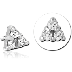 STERILE SURGICAL STEEL GRADE 316L JEWELED MICRO ATTACHMENT FOR 1.2MM INTERNALLY THREADED PINS - TRIANGLE