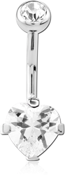 STERILE TITANIUM ALLOY INTERNALLY THREADED DOUBLE JEWELED NAVEL BANANA BALL TOP - BOTTOM PRONG SET