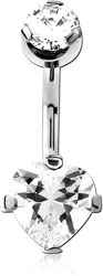 STERILE TITANIUM ALLOY INTERNALLY THREADED DOUBLE JEWELED NAVEL BANANA ATTCHMENT TOP - BOTTOM PRONG SET