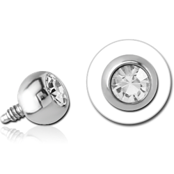 STERILE TITANIUM ALLOY PREMIUM CRYSTAL JEWELED BALL FOR 1.6MM INTERNALLY THREADED PINS