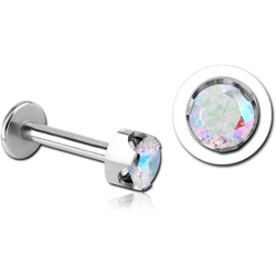 STERILE TITANIUM ALLOY INTERNALLY THREADED JEWELED MICRO LABRET - CROWN