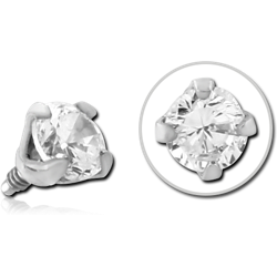 STERILE TITANIUM ALLOY PRONG SET JEWELED FOR 1.2MM INTERNALLY THREADED PINS - ROUND