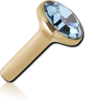 ZIRCON GOLD PVD COATED SURGICAL STEEL GRADE 316L OPTIMA CRYSTAL DISC FOR POLYMER INTERNAL LABRET