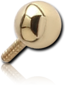ZIRCON GOLD PVD COATED SURGICAL STEEL GRADE 316L BALL FOR POLYMER INTERNAL LABRET