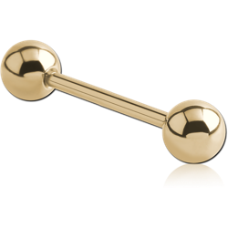 ZIRCON GOLD PVD COATED SURGICAL STEEL GRADE 316L INTERNALLY THREADED BARBELL