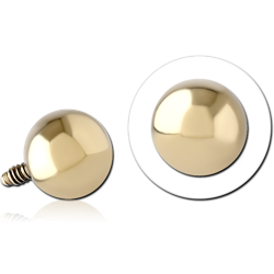 ZIRCON GOLD PVD COATED SURGICAL STEEL GRADE 316L BALL FOR 1.2MM INTERNALLY THREADED PIN