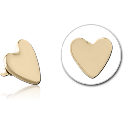 ZIRCON GOLD PVD COATED SURGICAL STEEL GRADE 316L HEART FOR 1.2MM INTERNALLY THREADED PINS