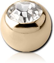 14 KARAT GOLD YELLOW PREMIUM CRYSTAL JEWELED BALL