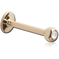 14 KARAT GOLD YELLOW JEWELED MICRO LABRET