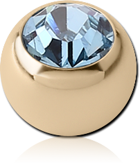 18 KARAT GOLD YELLOW MICRO PREMIUM CRYSTAL JEWELED BALL