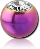 ANODISED SURGICAL STEEL GRADE 316LVALUE  CRYSTAL JEWELED BALL