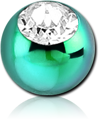 ANODISED SURGICAL STEEL GRADE 316L JEWELED MICRO BALL