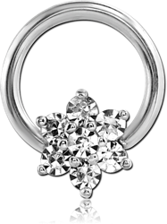 SURGICAL STEEL GRADE 316L ROUND VALUE JEWELED HINGED SEPTUM CLICKER RING