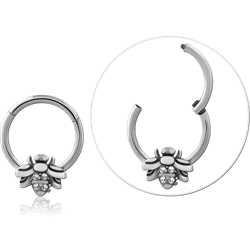 Surgical Steel Grade 316L Jeweled Hinged Segment Ring