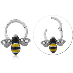 Surgical Steel Grade 316L Jeweled Hinged Segment Ring