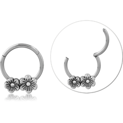 Surgical Steel Grade 316L Round Jeweled Hinged Segment Ring