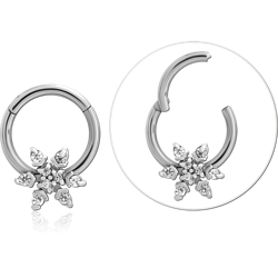 Surgical Steel Grade 316L Round Jeweled Hinged Segment Ring