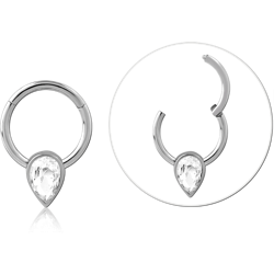 Surgical Steel Grade 316L Jeweled Hinged Segment Ring