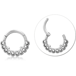 Surgical Steel Grade 316L Round Jeweled Hinged Segment Ring