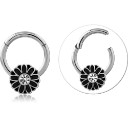 Surgical Steel Grade 316L Round Jeweled Hinged Segment Ring