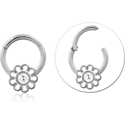 Surgical Steel Grade 316L Round Jeweled Hinged Segment Ring