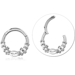 Surgical Steel Grade 316L Jeweled Hinged Segment Ring